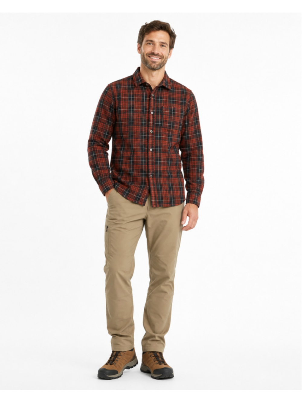 Prana Men's Multicolor Plaid Long Sleeve Button Front Flannel Shirt